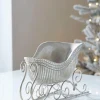 Raz 14" Champagne Ribbed Sleigh Christmas Decoration 4411344