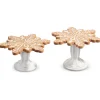 Raz 8" Christmas Gingerbread Cookie Pedestal Risers Set Of 2 4411319