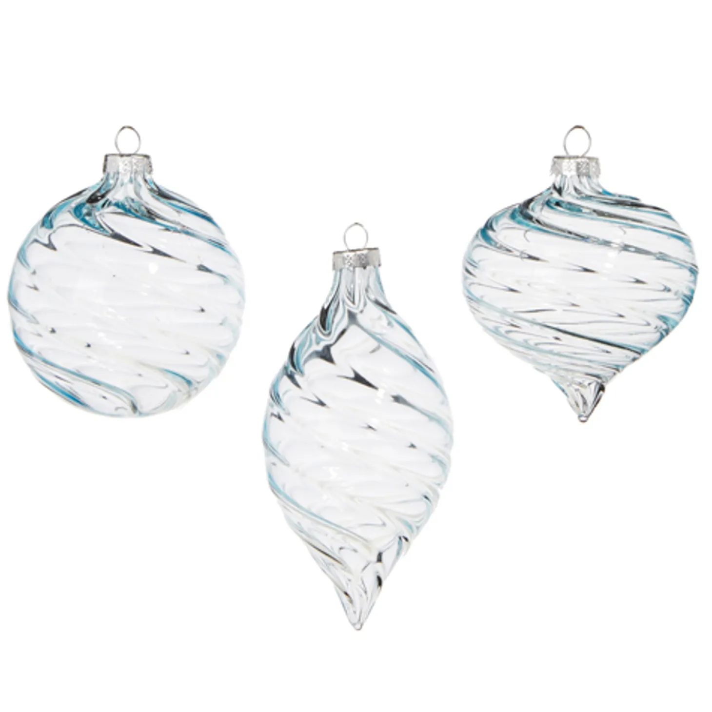 Raz 3" Clear Blue Blown Glass Christmas Ornament 4322921