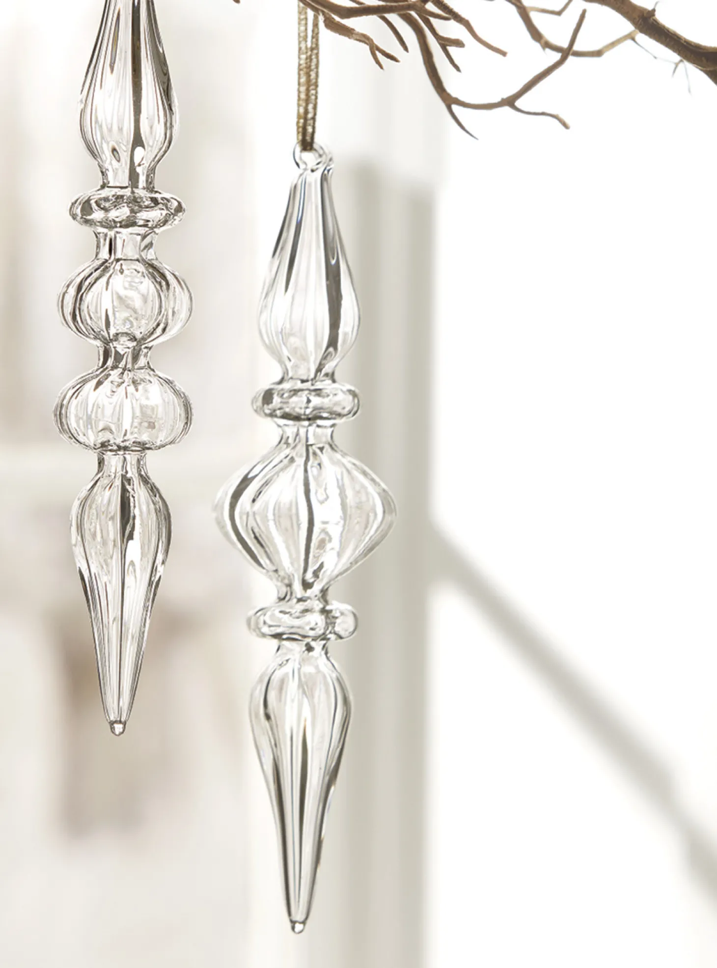 Raz 8" Clear Glass Finial Christmas Ornament 4022819