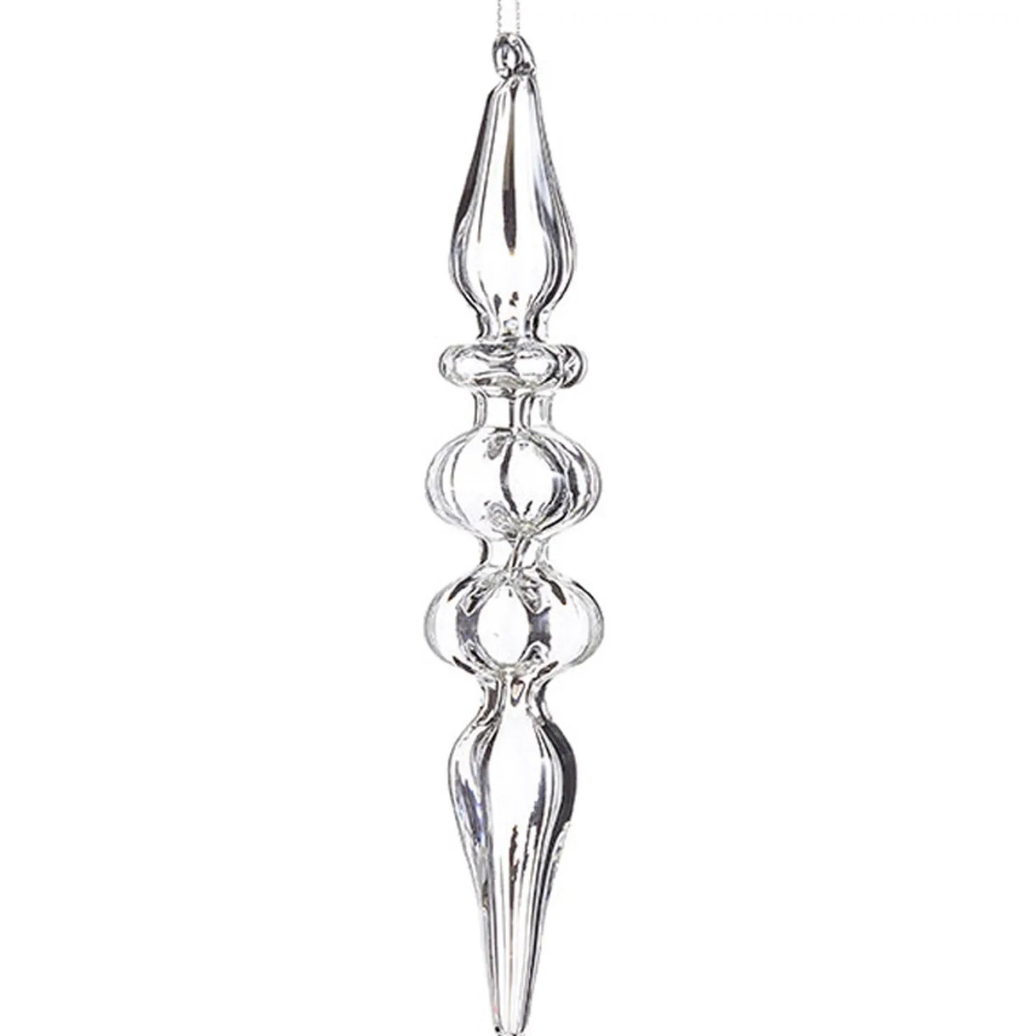 Raz 8" Clear Glass Finial Christmas Ornament 4022819