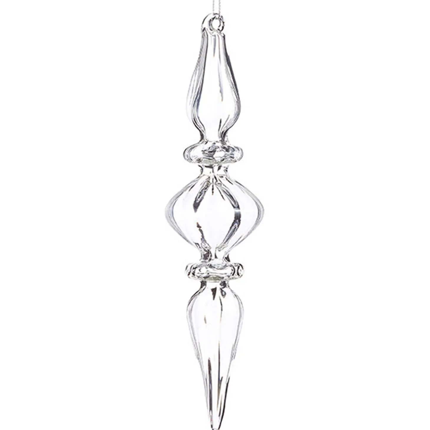 Raz 8" Clear Glass Finial Christmas Ornament 4022819