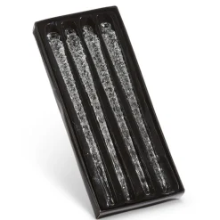 Raz 9" Clear Glass Icicle Christmas Ornament Set Box Of 4 4422897