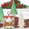 Raz 12" Clear Or Green Lighted Shimmering Water Globe Tree With Jingle Bells