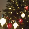 Raz 14' Connectable Shiny Kismet String Lights With Red And White Lights On A Green Wire L4237025