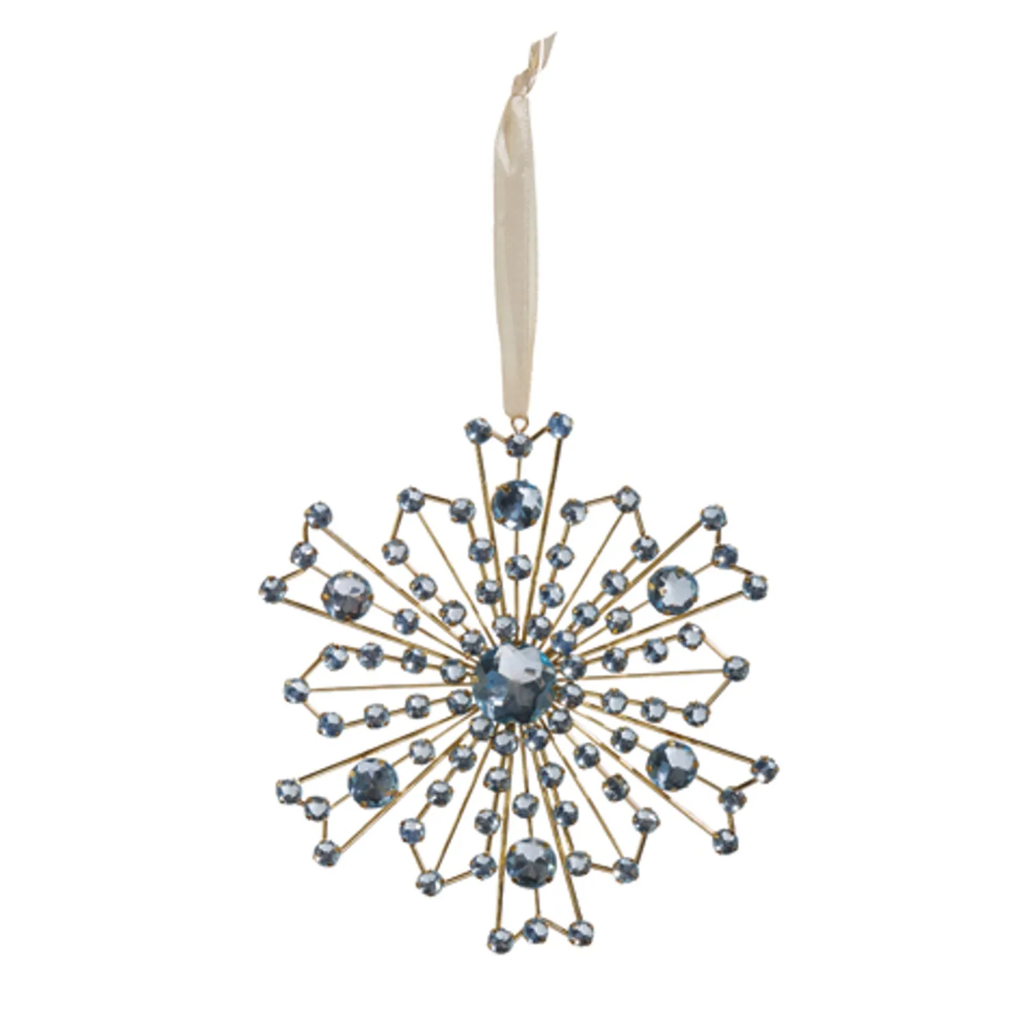 Raz 5" Cool Blue Jewel Snowflake Christmas Ornament 4413519