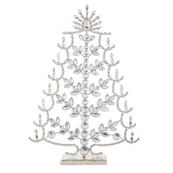 Raz 17" Crystal Jeweled Tree With Gold Glitter Christmas Decoration 4213512