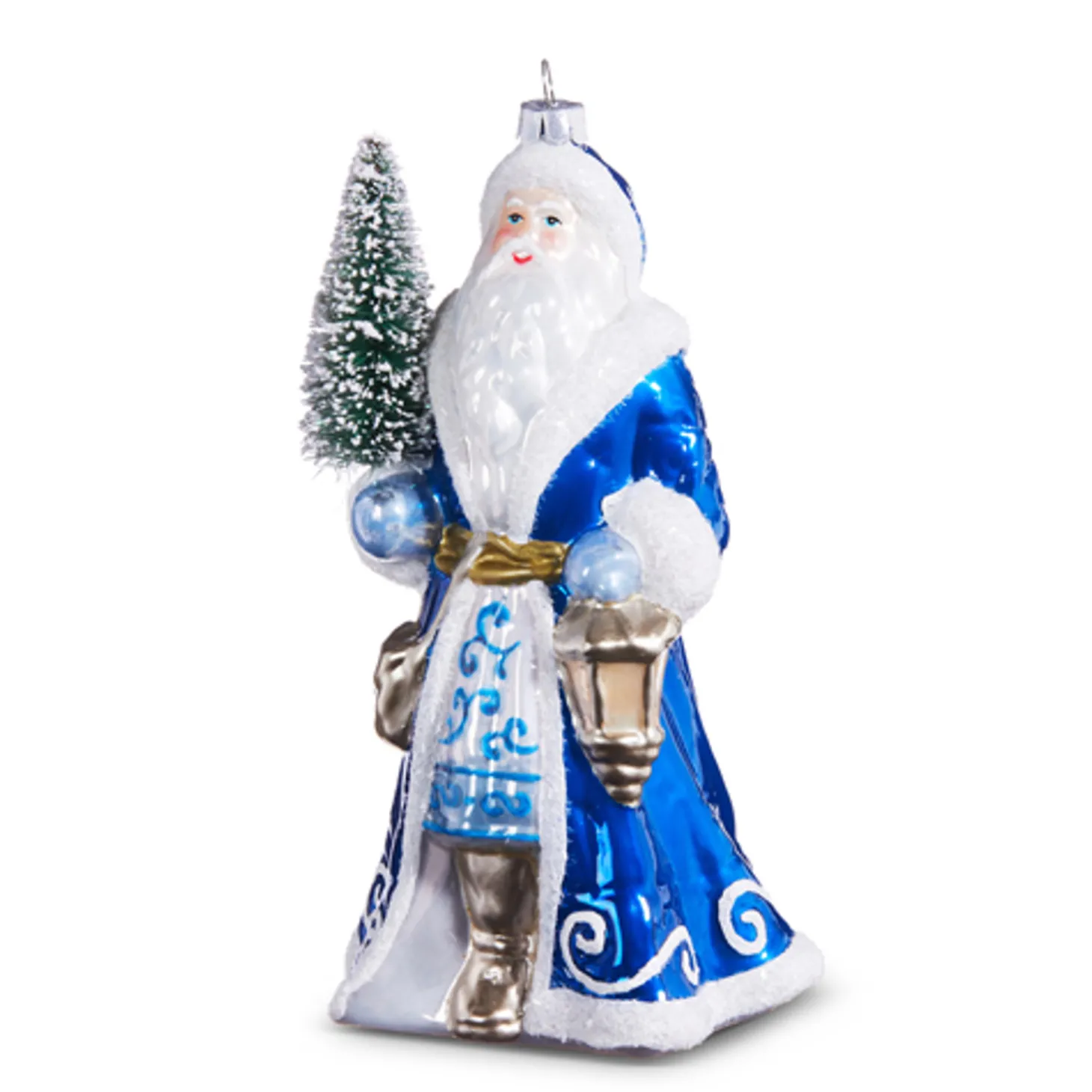 Raz 7" Delft Santa With Tree Ornament 4352894
