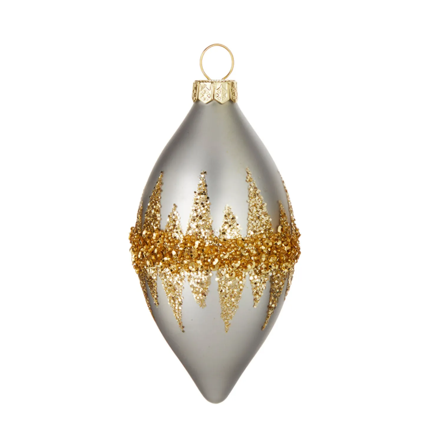 Raz 4.5" Double Point Gold Glittered Christmas Ornament 4120852