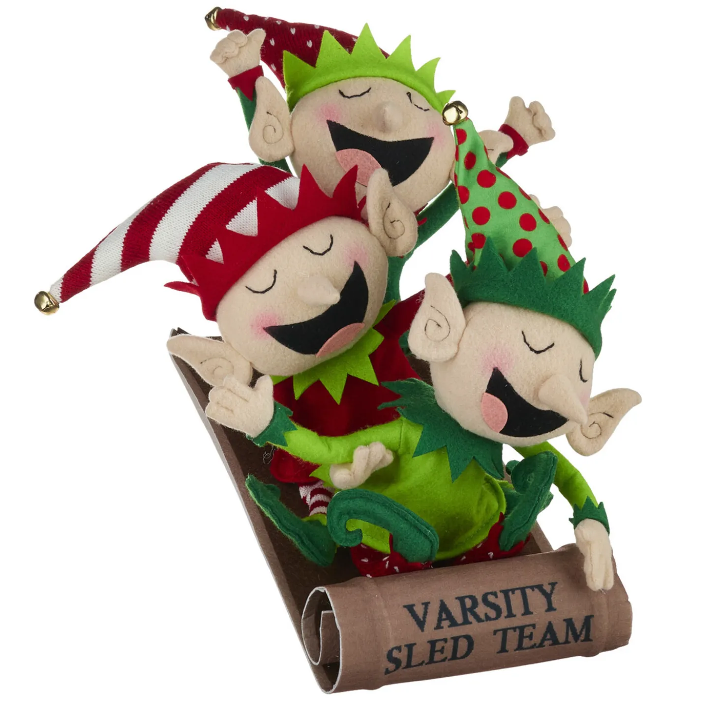 Raz 16" Elf Varsity Sled Team Christmas Figure 4116347