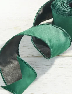 Raz 2.5" Emerald Green Wired Christmas Ribbon R4027799