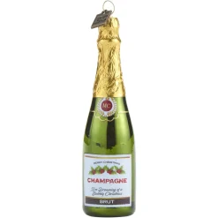 Raz 5" Eric Cortina Merry Christmas Champagne Bottle Glass Ornament 4053159