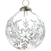 Raz 4" Etched Snowflake Glass Ball Christmas Ornament 4338515