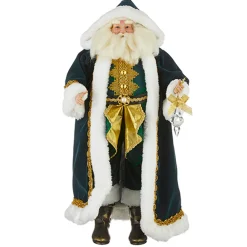 Raz 24.25" Evergreen And Gold Santa Figure Christmas Decoration 4202398