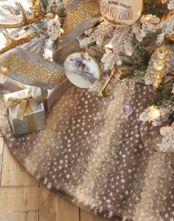 Raz 48" Fawn Faux Fur Christmas Tree Skirt 4116409