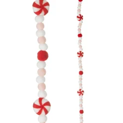 Raz 6' Felt Peppermint Pink, White And Red Christmas Tree Garland G4316077