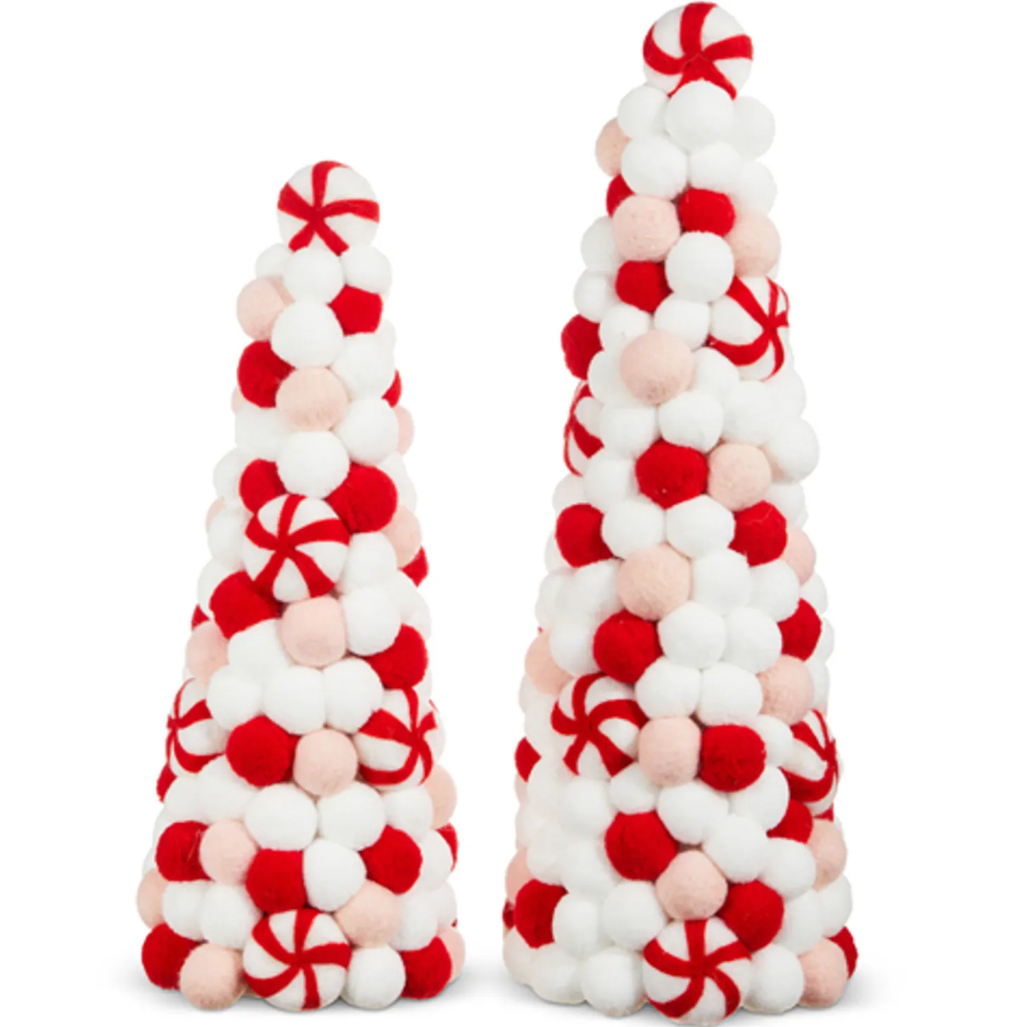 Raz 17.75" Felt Pink Peppermint Christmas Tree Figures 4316147