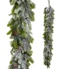 Raz 5.5' Flocked Real Feel Pine And Pinecone Christmas Garland G4441753