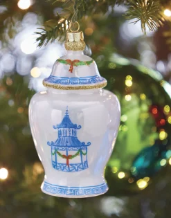 Raz 5.25" Ginger Jar Glass Christmas Ornament 4252868