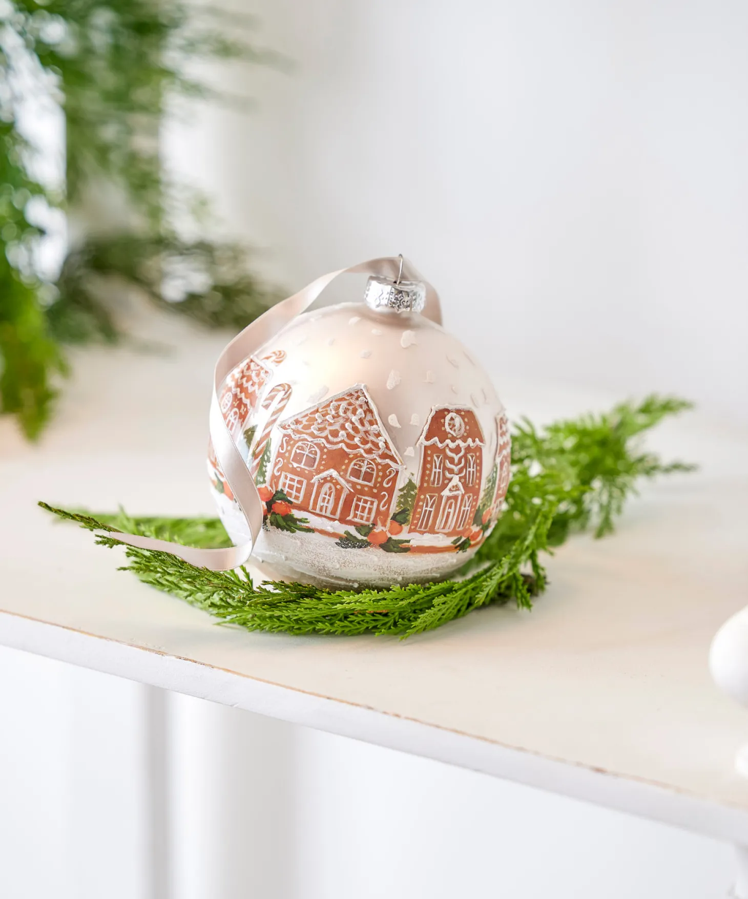 Raz 5" Gingerbread House Ball Glass Christmas Ornament 4424581