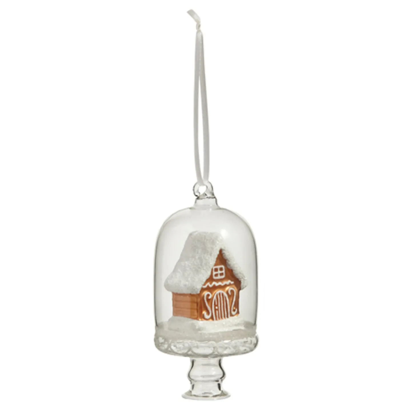 Raz 4.5" Gingerbread House In Cloche Glass Christmas Ornament 4452868