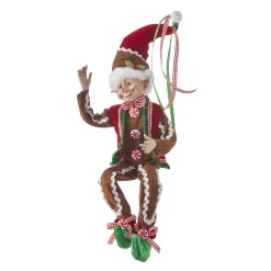Raz 16" Gingerbread Posable Elf Christmas Figure 4102262