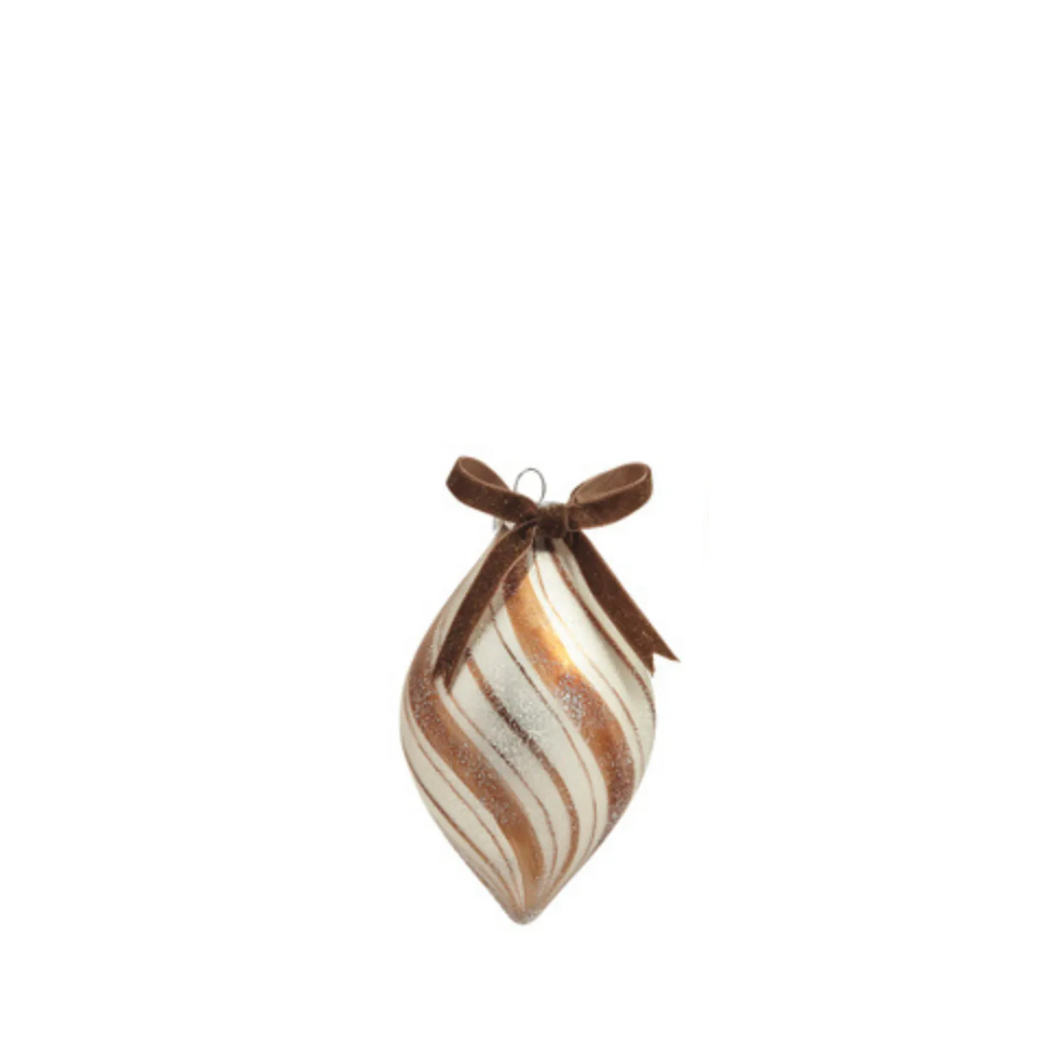 Raz 4" Gingerbread Swirl Glass Christmas Ornament 4420883