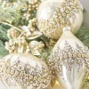 Raz 6" Gold Beaded Glass Christmas Ornament 4022874
