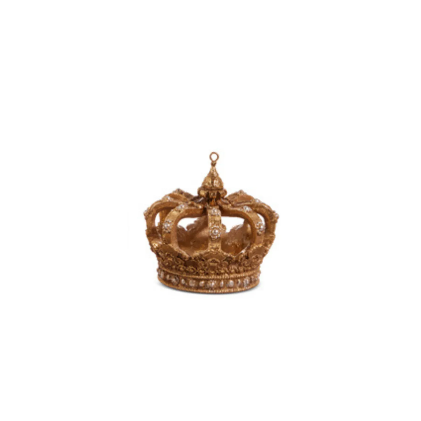 Raz 3.5" Gold Crown Christmas Ornaments Set Of 3 4412122