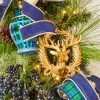 Raz 6" Gold Deer With Wreath Emblem Christmas Ornament 4438857