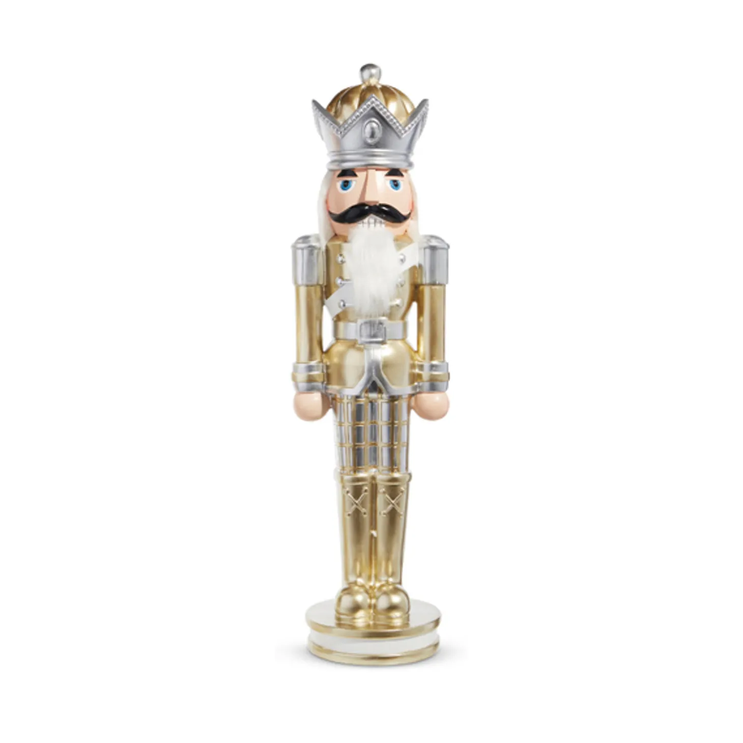 Raz 28.5" Gold Plaid Christmas Nutcracker 4301633