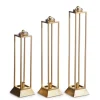 Raz 19" Gold Taper Candle Holder Lanterns Set Of 3 X4428049