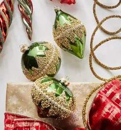 Raz 4" Green Beaded Glass Christmas Ornament 4322800