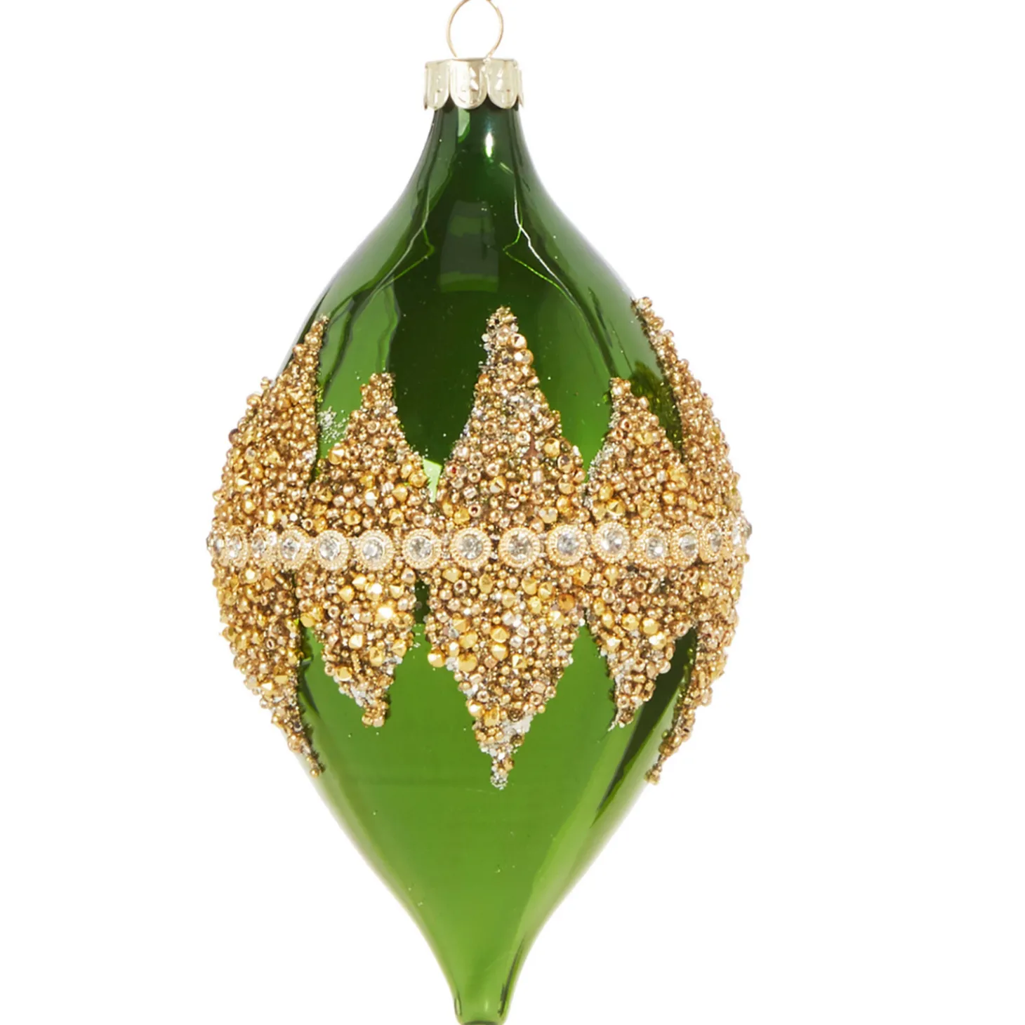 Raz 4" Green Beaded Glass Christmas Ornament 4322800