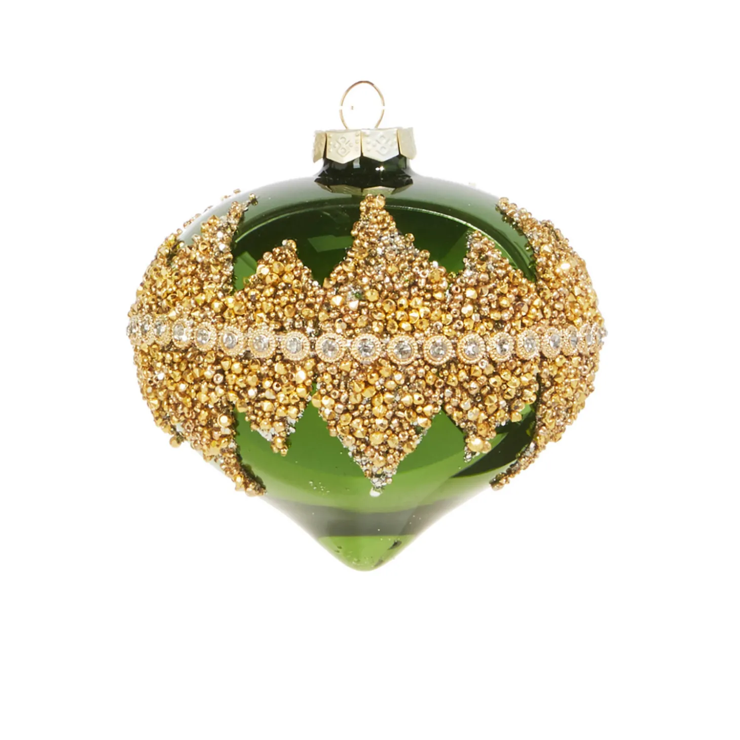 Raz 4" Green Beaded Glass Christmas Ornament 4322800