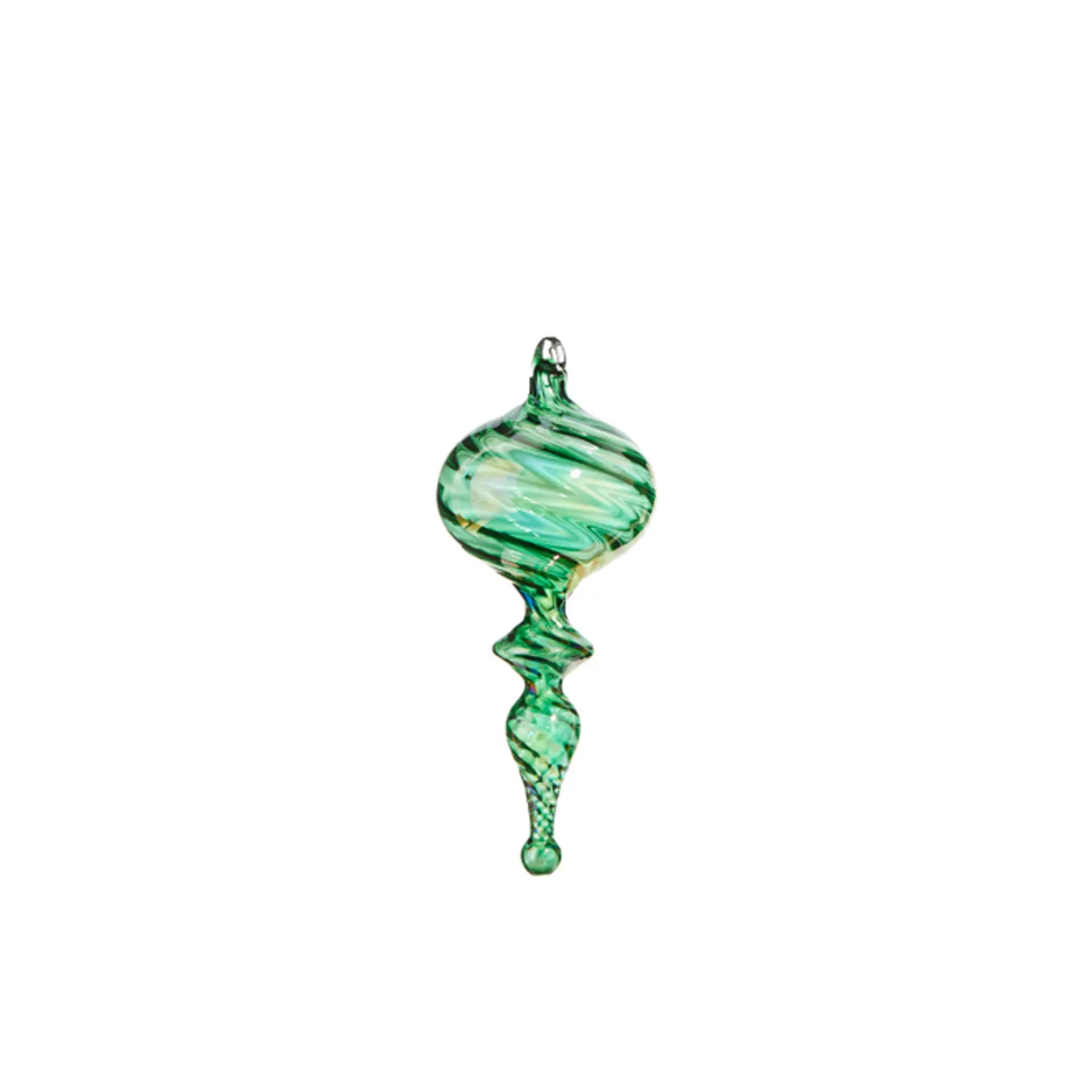 Raz 9" Green Blown Finial Glass Christmas Ornament 4324515