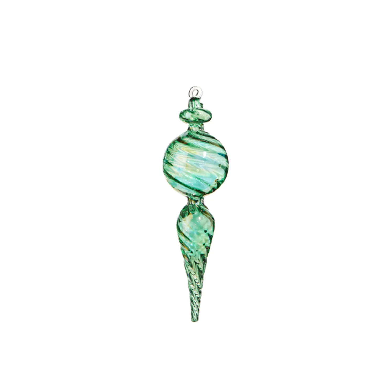 Raz 9" Green Blown Finial Glass Christmas Ornament 4324515