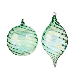 Raz 5" Green Blown Glass Christmas Ornament 4324513