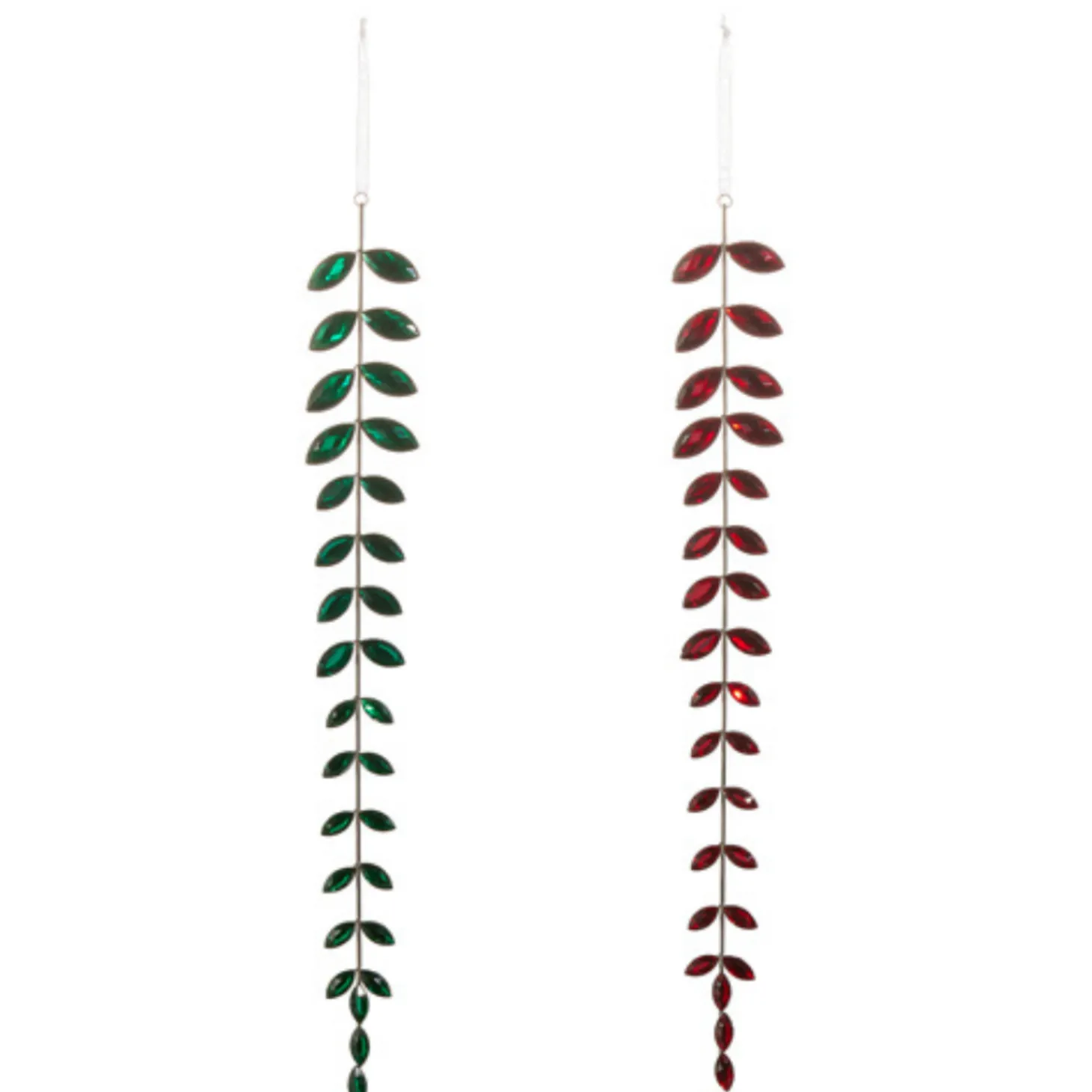 Raz 18" Green Or Red Jeweled Drop Christmas Ornament