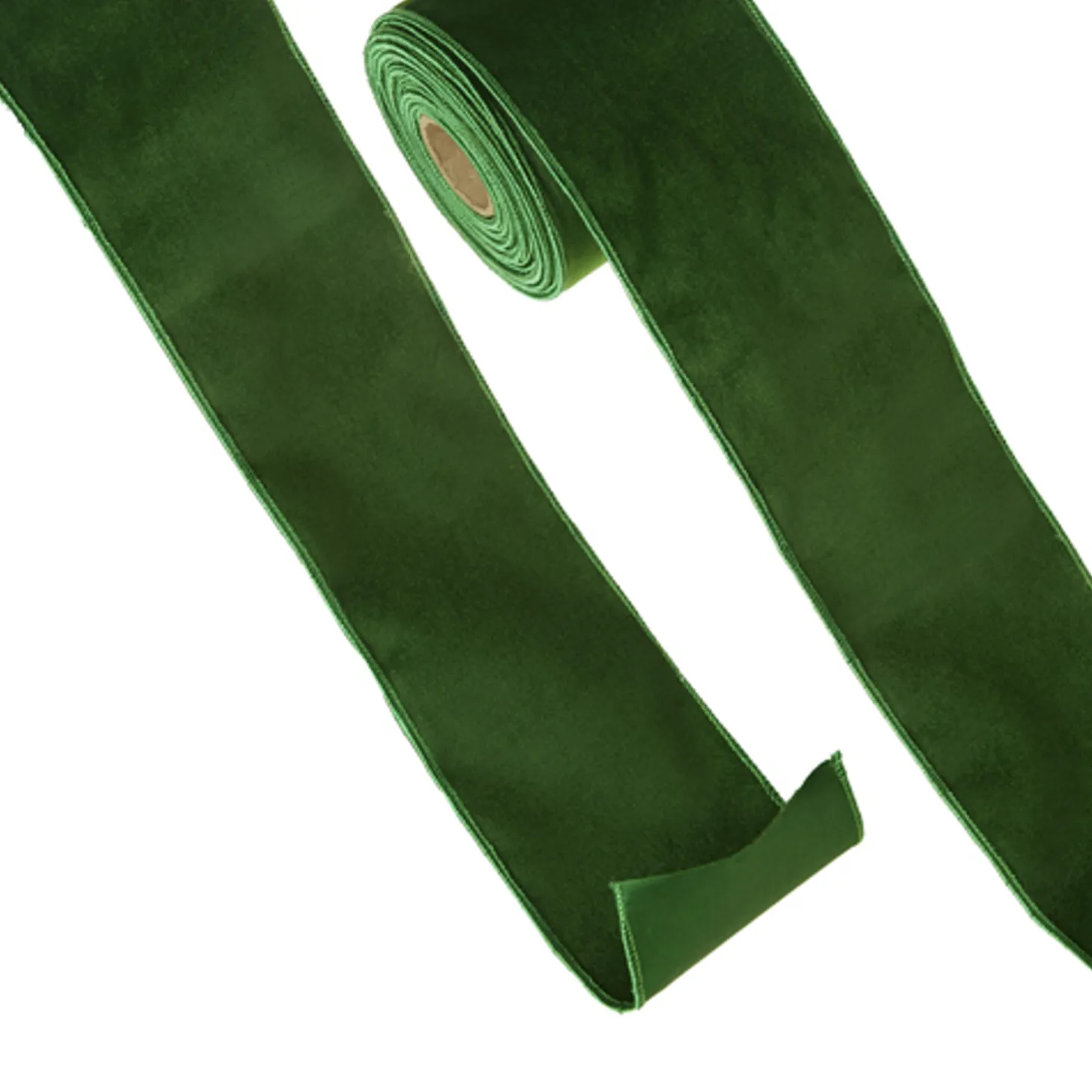 Raz 4" Green Velvet Wired Christmas Ribbon R4371809