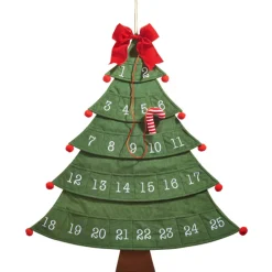 Raz 32" Hanging Christmas Tree Advent Calendar Decoration 4416140