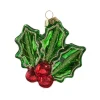 Raz 3.5" Holly Berry Glass Christmas Ornament 4422971