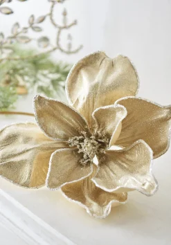 Raz 24" Iced Champagne Magnolia Stem Christmas Tree Spray F4206772