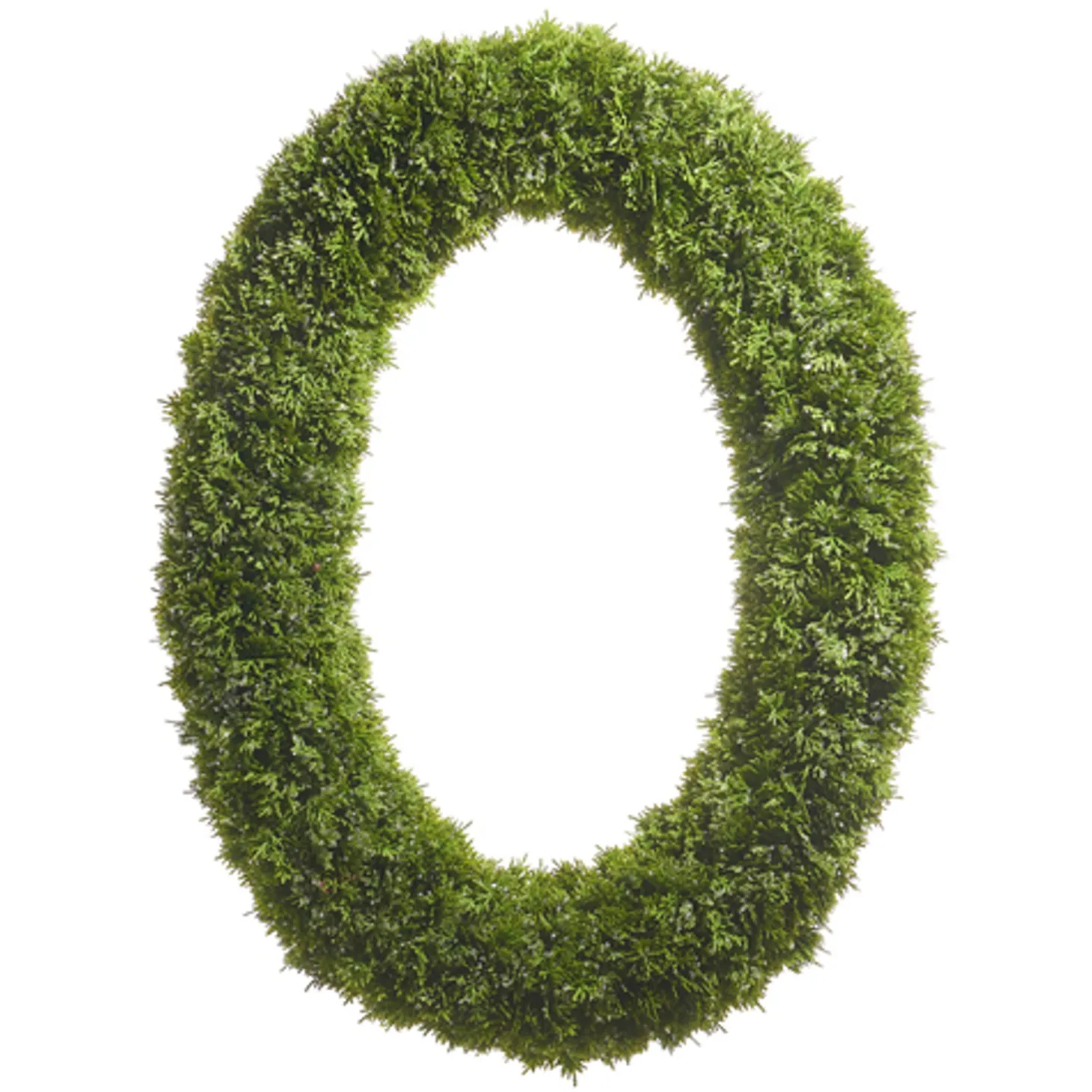 Raz 30.5" Iced Oval Cedar Real Feel Christmas Wreath W4422751