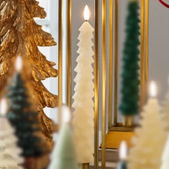 Raz 10.5" Ivory Tree Battery Operated Taper Candle With Lighted Flickering Wick Set Of 2 4432922