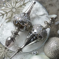 Raz 9.5" Jeweled Mercury Finial Glass Christmas Ornament 4422853