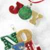 Raz 4" Joy Or Noel Glass Christmas Ornament 4152904