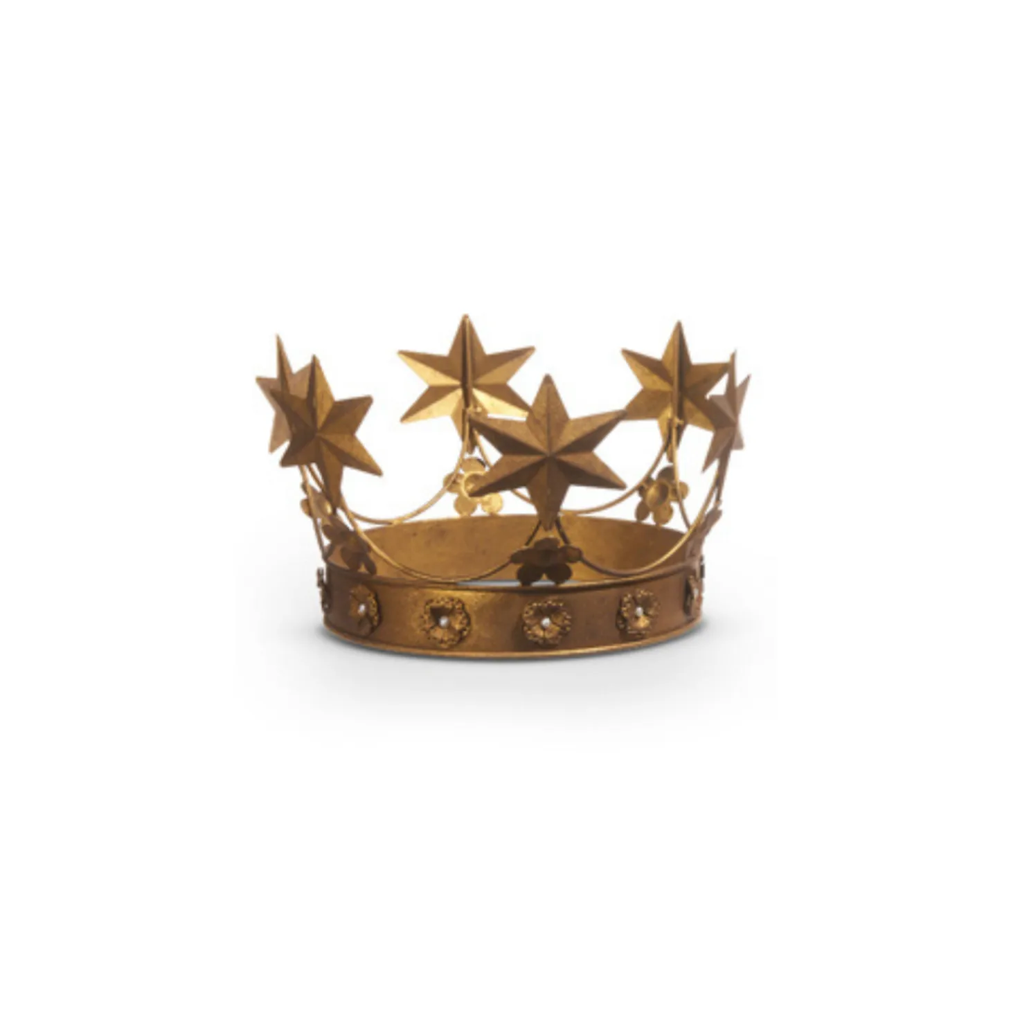 Raz 10.5" Large Antique Gold Metal Crown Christmas Decoration 4428076