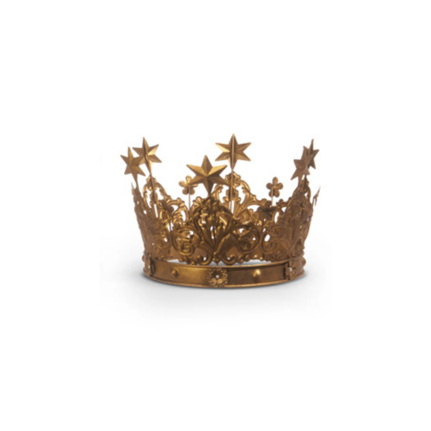 Raz 10.5" Large Antique Gold Metal Crown Christmas Decoration 4428076
