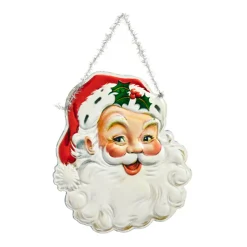 Raz 12" Large Classic Santa Metal Christmas Ornament Or Sign 4411210